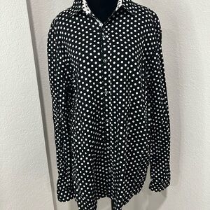 Classic Black and White Polka Dot Men's Shirt